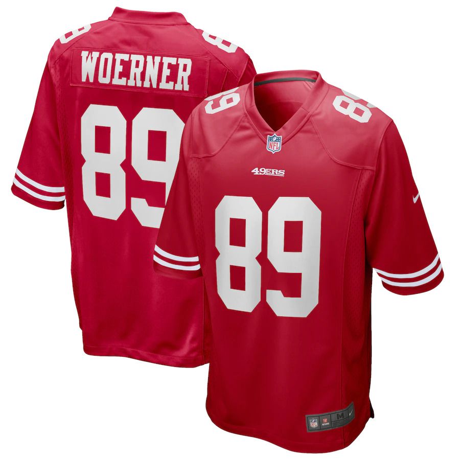 Men San Francisco 49ers #89 Charlie Woerner Nike Scarlet Player Game NFL Jersey